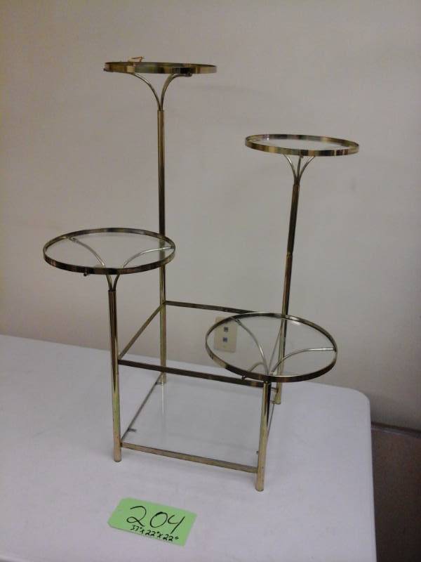 lot 204 image: 4-Pedestal Metal and Glass Holder
