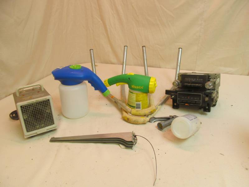 Small heater, vintage car radios