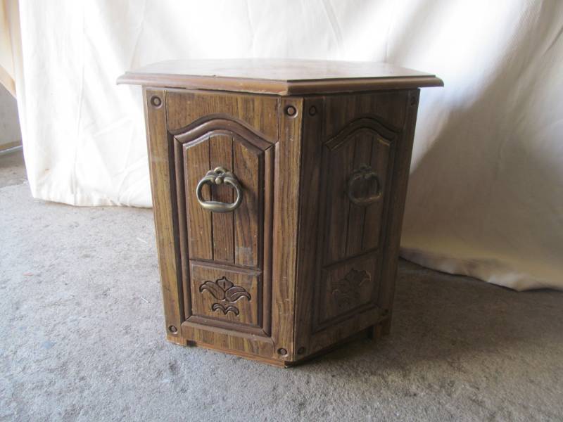 Octagon end table wooden