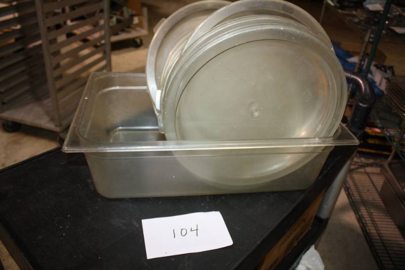 lot 104 image: Plastic Lids and Container