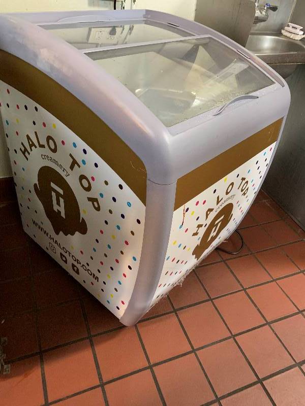 lot 31 image: Display Freezer 26X26X30 Runs Freezes