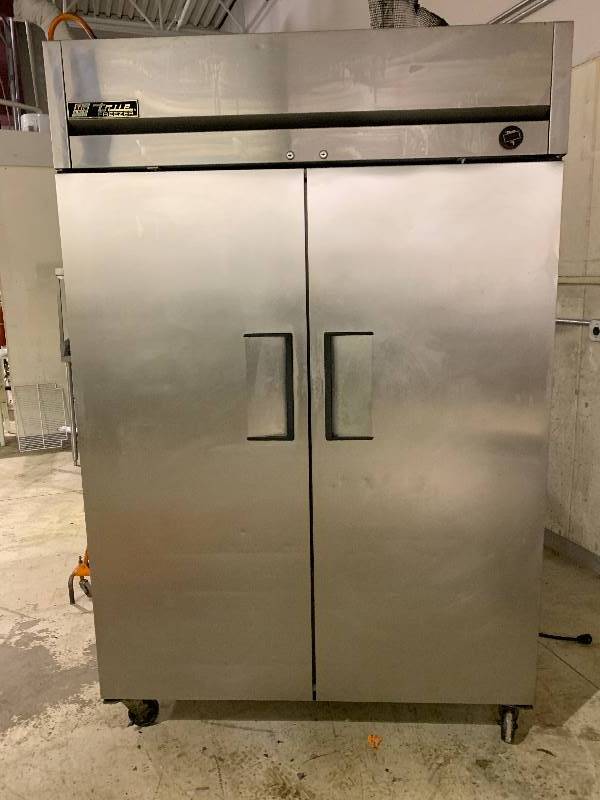True, Mod #GDM-49F-EC1, two  door commercial Freezer, NSF,, caster mounted, 115 volts, 9.0 amps, 54x30x83.5HRuns Freezes