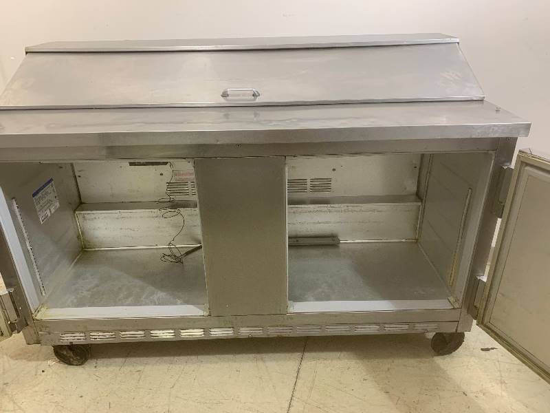 Beverage Air, Mod #SP60-16, refrigerated prep table, NSF, SN 5303096, caster mounted, 115 volts, 6.5 amps, 60x29x36H, 42 overall height,Runs Cools