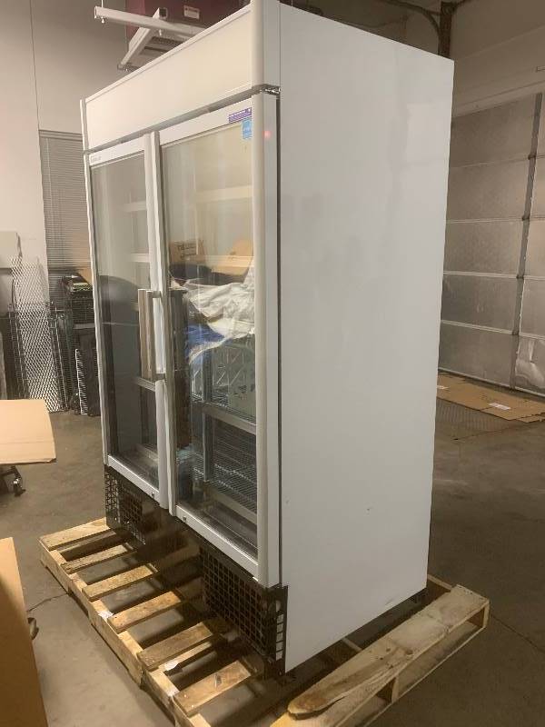 TURBO AIR two Glass door commercial Freezer, Mod# TGF-47SDW NSF,, caster mounted, 240 volts, 8 amps&nbsp 54x32x79.5HRuns Freezesvery nice-like new