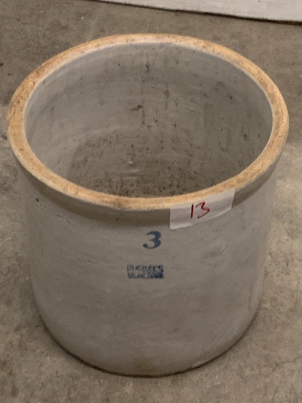 lot 13 image: Ruckels Stoneware 3-Gallon Pot