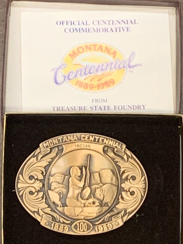 lot 18 image: (2) Collectible Belt Buckles