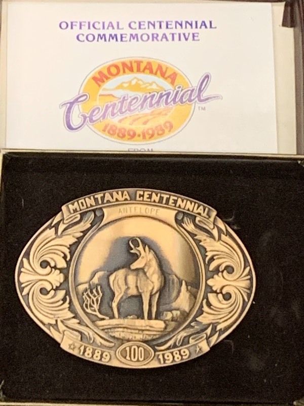 lot 21 image: (3) Collectible Belt Buckles