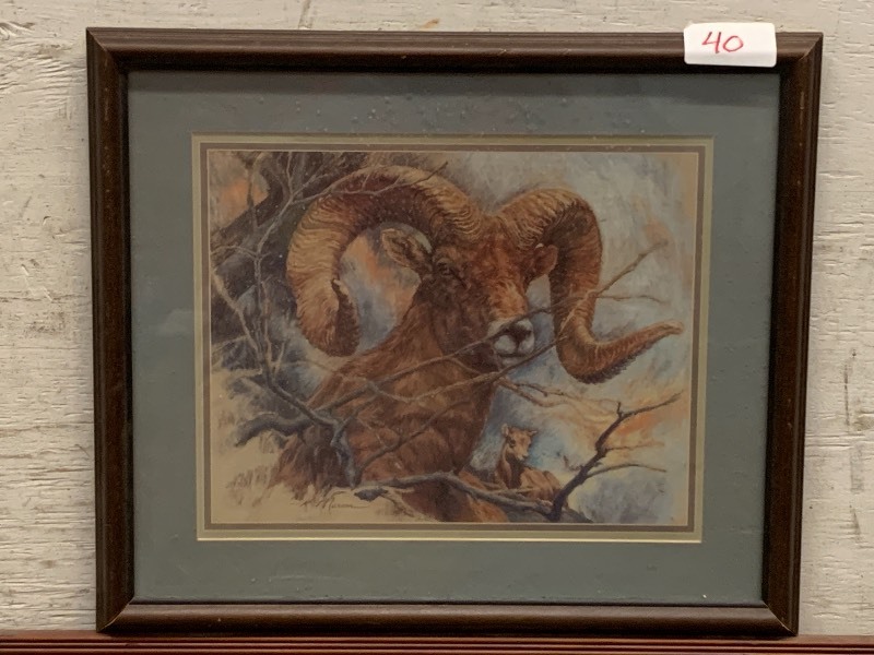 lot 40 image: (1) Big-Horn Sheep Print & (1) Alan Waggie Print