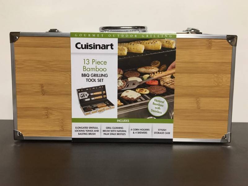 lot 23 image: Cuisanart Bamboo BBQ Tool Set