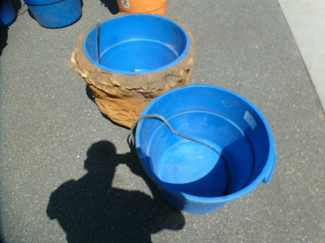 lot 64 image: 16 Gallon Heated Water Tub Lot of 2