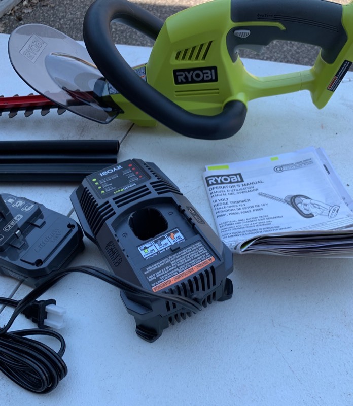 lot 63 image: Ryobi 18V Lithium 18 Cordless Hedge Trimmer w Battery and Charger