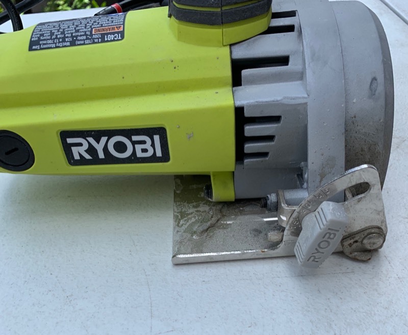 lot 8 image: Ryobi 4 Tile Saw, 13 Cord, 12 Amp. w Water Supply Hose