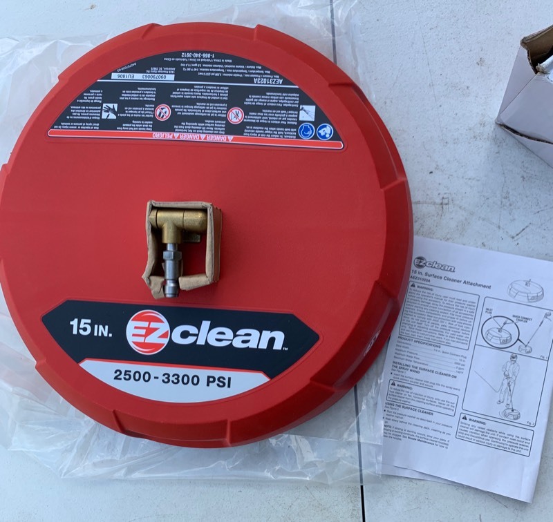 lot 10 image: EZ Clean 15 GAS Pressure Washer Surface Cleaner 14 Quick Connect Attachment 2500- 3300 PSI