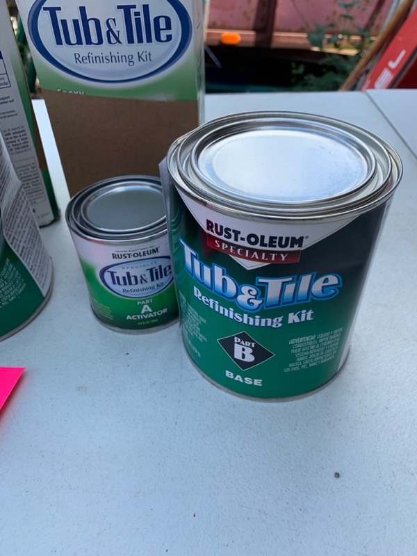 lot 12 image: Lot of 2- Rust-oleum Tub & Tile Refinishing Kits- Dented Cans