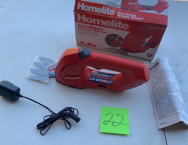 Homelite Cordless Grass Shear 4.8V with Charger Hastings MN Pressure washers Power Tools Housewares Battery Packs and More K BID