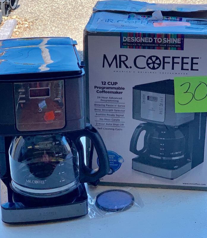lot 30 image: Mr.Coffee 12 Cup Programmable Coffeemaker w 24-hour programming & 2-Hour Auto Shut off