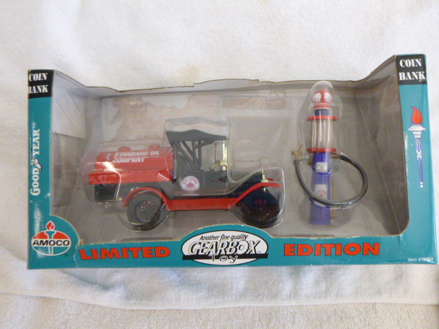 lot 75 image: Gearbox 1918 Ford Model T Runabout Standard Oil Company Truck with Gas Pump