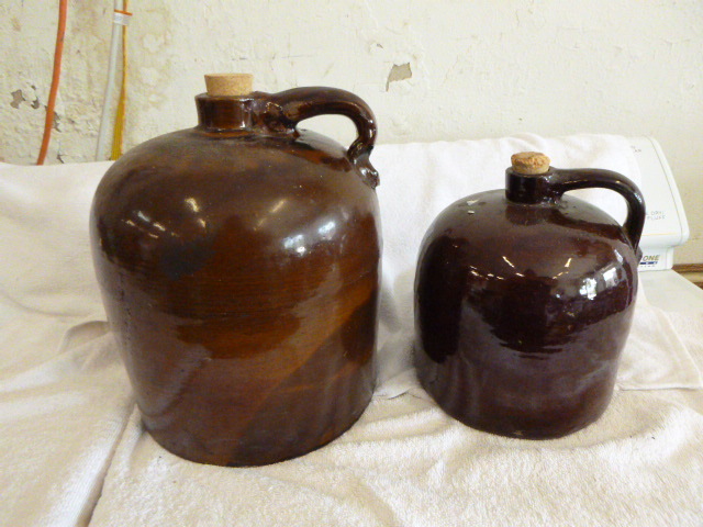 lot 87 image: 2 Brown Crock Jugs