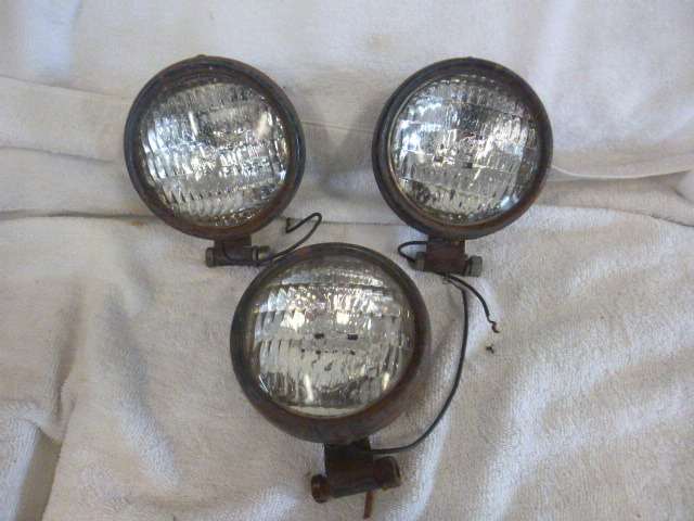 lot 128 image: 3 Vintage Tractor Lights