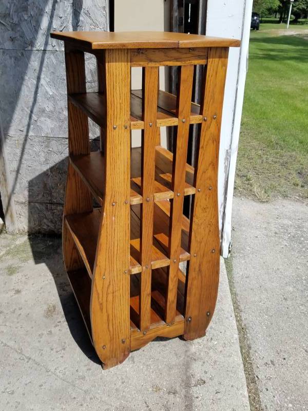 lot 9 image: 42 inch tall Antique Oak Book Shelf