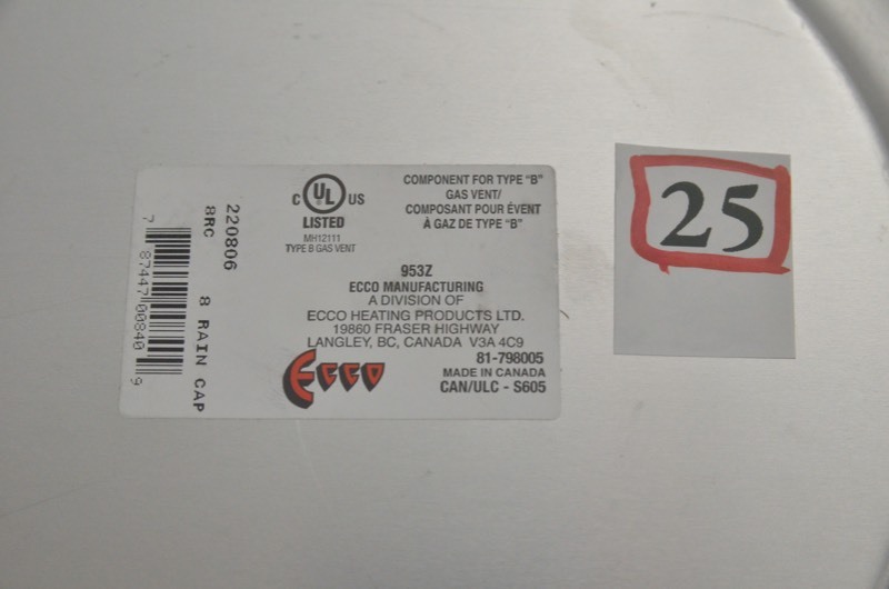 lot 25 image: Speedi-Products 8 in. Aluminum B-Vent Rain Cap