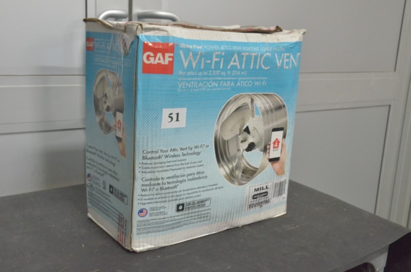 lot 51 image: Master Flow 1450 CFM Wi-Fi Power Gable Mount Attic Fan