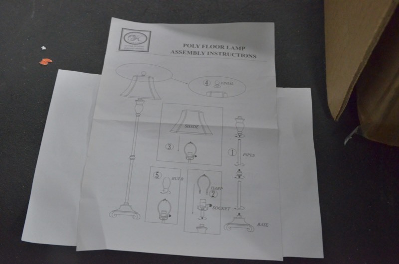 lot 55 image: OK lighting 62.5 in. Wooden Color Floor Lamp
