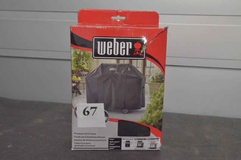 lot 67 image: Weber Genesis II 3 Burner Premium Gas Grill Cover