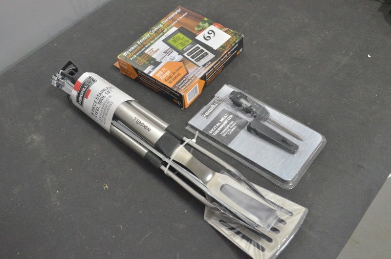 lot 69 image: Lot of Nexgrill Grill Tool Set (8-Piece) Wireless Remote Thermostat