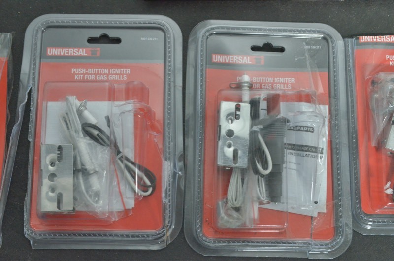 lot 71 image: Lot of Universal Grill Accessories. Replacement Cast Iron Burner - Heat Tent - Push-Button Igniter Kit
