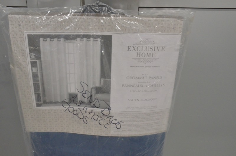 lot 77 image: Exclusive Home Curtains Sateen 52 in. W x 84 in. L Woven Blackout Grommet Top Curtain Panel in Vintage Indigo (2 Panels)