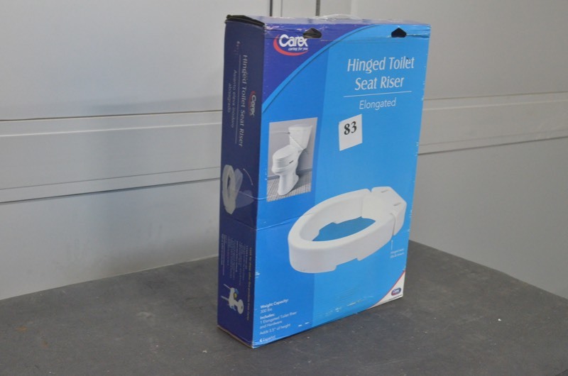 lot 83 image: Carex Hinged Toilet Seat Riser - Elongated