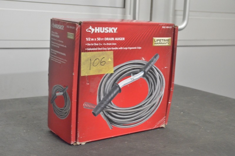 lot 106 image: Husky 12 in. x 50 ft. Drain Auger