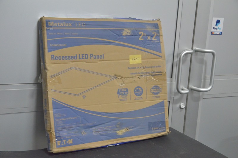 lot 125 image: Metalux 2 ft. x 2 ft. White Integrated LED Flat Panel Troffer Light Fixture at 4200 Lumens, 4000K, Dimmable