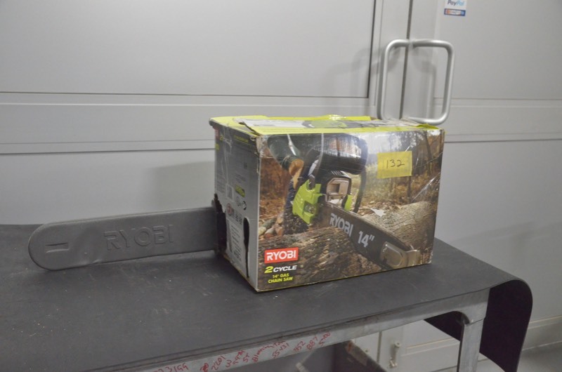lot 132 image: Ryobi 14 in. 37cc 2-Cycle Gas Chainsaw