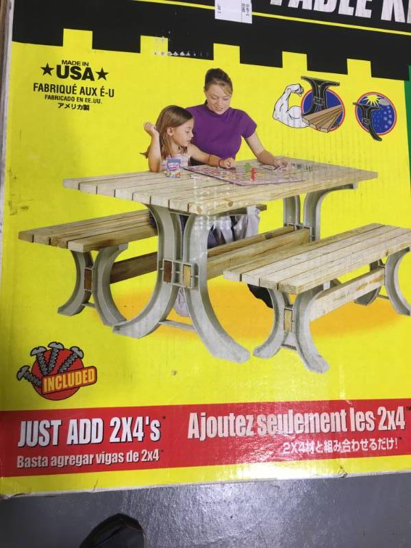 lot 139 image: 2 x 4 BasicsPicnic Table Kit in Sand