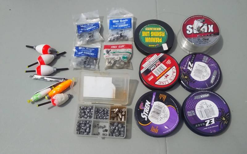 lot 20 image: Lot Of Assorted Fishing Lines, Bobbers, Weights