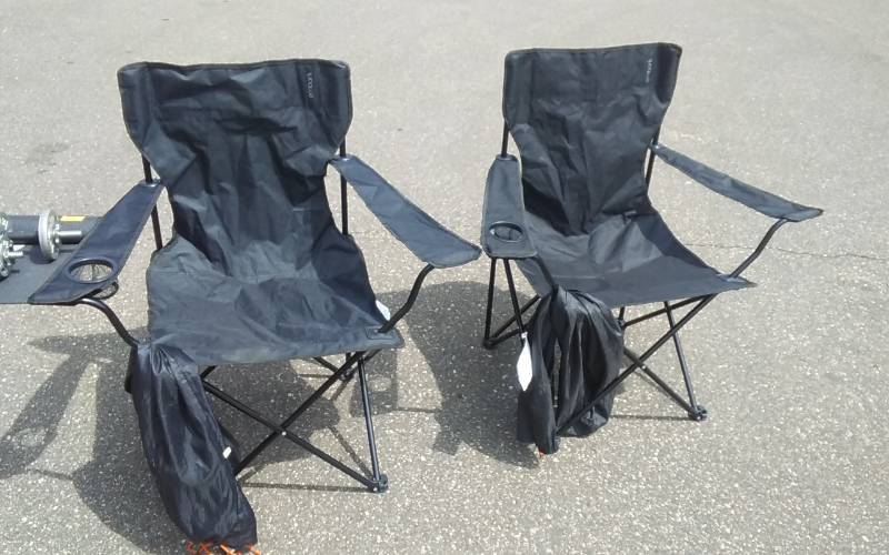 lot 27 image: Pair Of Embark Folding Camp Chairs With Carry Bags