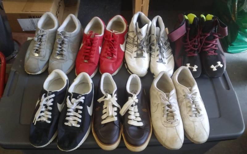 lot 30 image: 7-Pair Mens Sneakers Size 9 -10 (Nike, Polo, Under Armour Cleats)