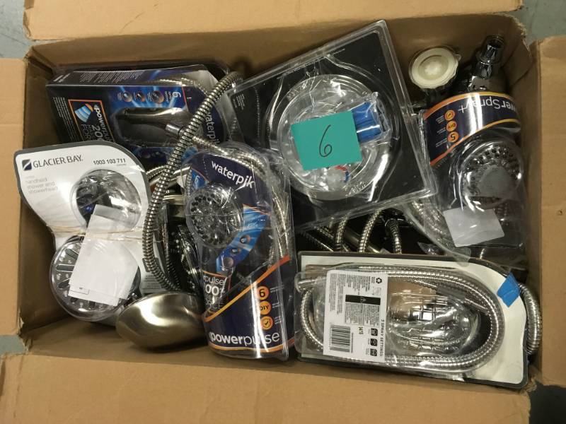 lot 6 image: HUGE LOT MIX OF Glacier Bay 6-Spray Hand Shower and Showerhead Combo Kit in Chrome in godd condition however some may have misiing parts