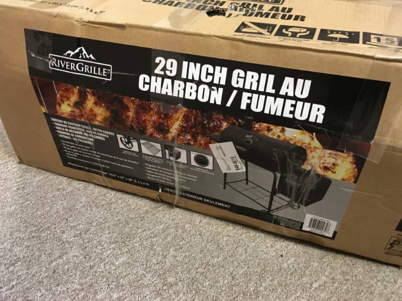 lot 46 image: RiverGrille Cattleman 29 in. Charcoal Grill and Smoker in Black in good condition