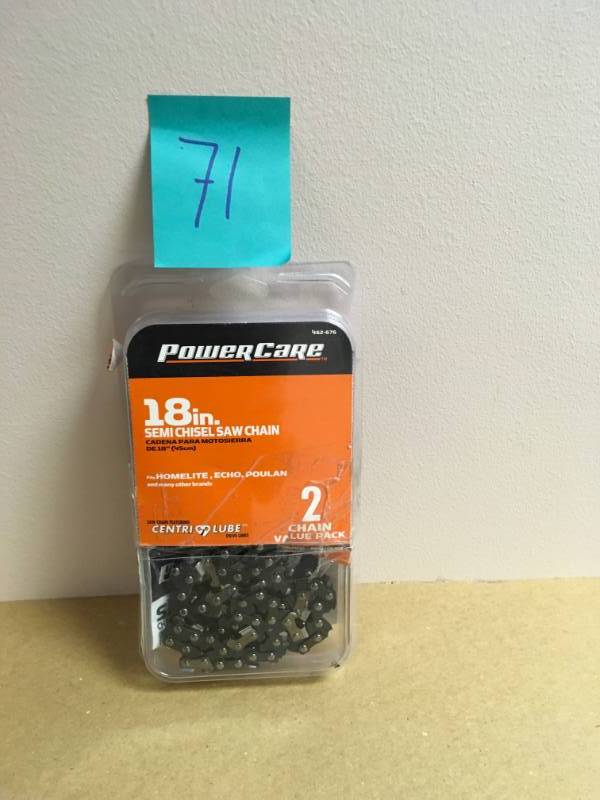 lot 71 image: Power Care 18 in. Y62 Semi Chisel Chainsaw Chain (2-Pack)