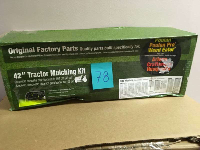 lot 78 image: Husqvarna 42 in. Tractor Mulch Kit in good condition