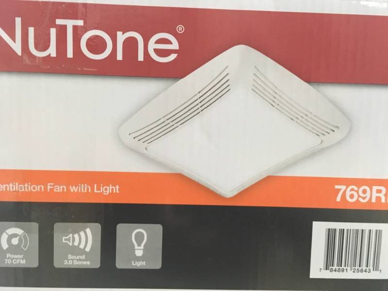 Nutone 70 Cfm Ceiling Bathroom Exhaust Fan With Light White