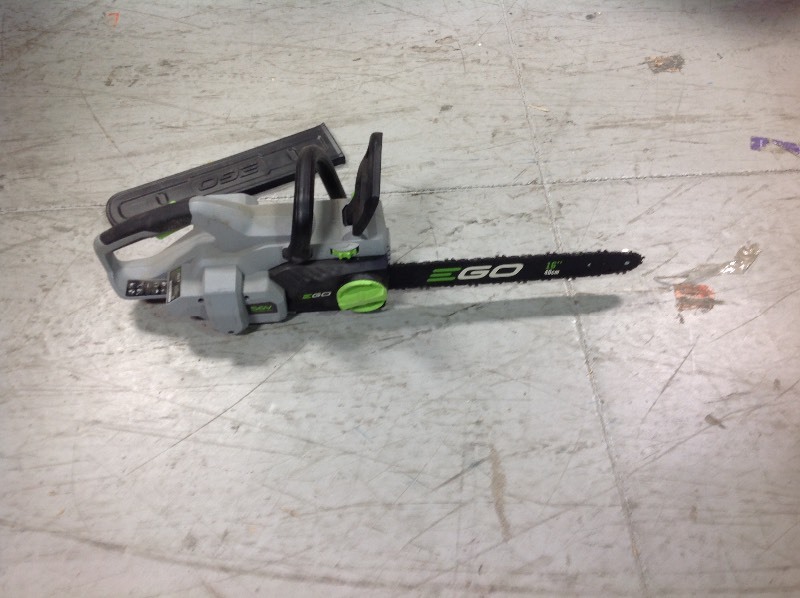 lot 106 image: EGO 16 in. 56-Volt Lithium-Ion Cordless Chainsaw - Battery and Charger Not Included in working conditions