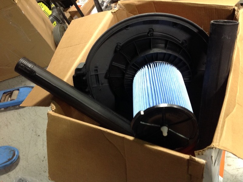 lot 110 image: RIDGID 16 Gal. 6.5-Peak HP Stainless Steel Wet Dry Vac in good working conditions