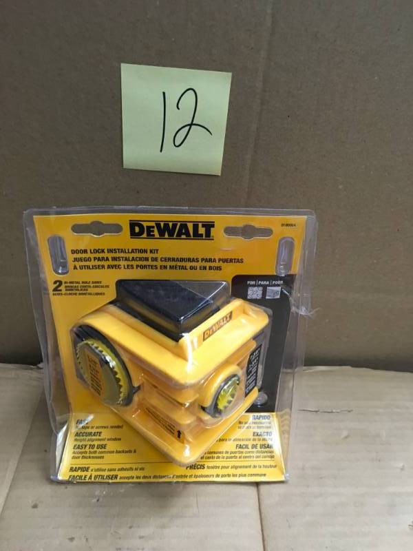 lot 12 image: DEWALT Door Lock Installation Kit  in good condition