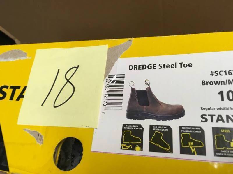 lot 18 image: Stanley Mens Dredge Soft Toe SZ 10 BROWN Industrial and Construction Shoe not used
