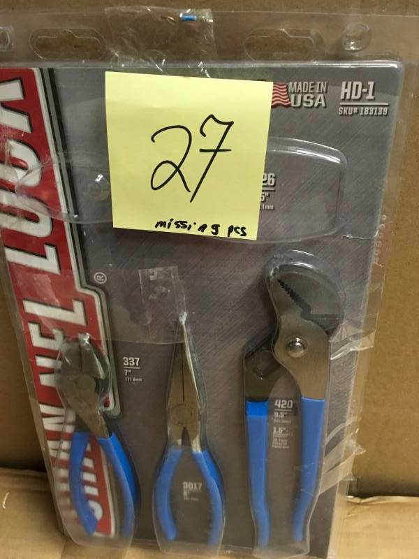lot 27 image: Channellock 3-Piece Ultimate Plier Set  in good condition