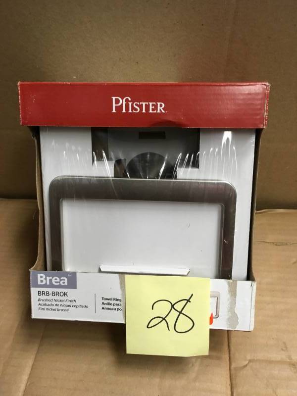 lot 28 image: Pfister Brea Towel Ring in Brushed Nickel  in good condition